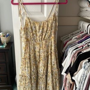 Floral yellow dress worn once